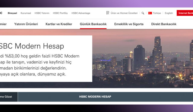 En çok Faiz veren Banka HSBC Modern Hesap